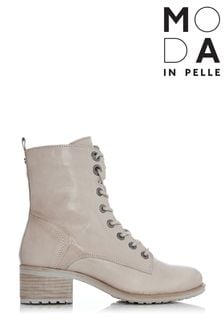 Телесный - кожаные ботильоны на шнуровке Moda in Pelle Bezzie (C84760) | €184