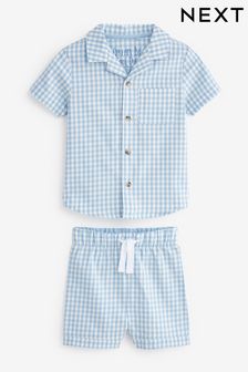 Blue Check Button Down Short Pyjamas (9mths-8yrs) (C84844) | €7.50 - €9