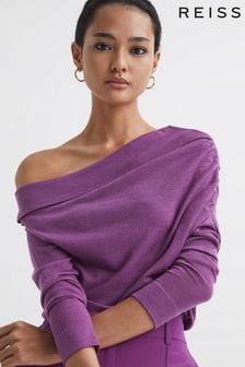 Reiss Magenta Gracey Off-The-Shoulder Wool Top (C84865) | 159 €
