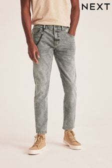 Washed Grey with Chain Skinny Ripped Stretch Jeans (C84984) | €21
