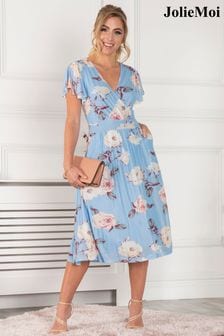 Голубое сетчатое платье с запахом Jolie Moi Kiley (C84994) | €51