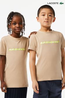 Коричневая футболка в стиле унисекс для детей Lacoste Disruptive (C85054) | €16 - €26