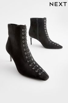 Black Forever Comfort® Corset Heeled Ankle Boots (C85093) | €35