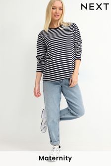 Jasnoniebieski - Ciążowe jeansy o kroju mom fit (C85151) | 240 zł