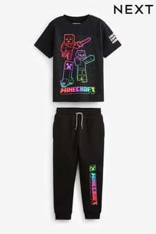 Black Minecraft Rainbow T-Shirt And Joggers Set (4-14yrs) (C85437) | $39 - $53