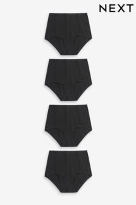 Black Full Brief Cotton Rich Knickers 4 Pack (C85563) | $25