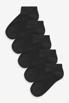 Clarks Black Cushion Sole Trainer Socks 5 Pack (C85683) | €13 - €14.50