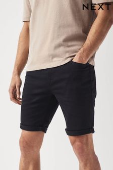 Black Slim Fit Stretch Denim Shorts (C85711) | €30