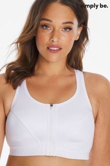 Simply Be White High Impact Zip Front Sports Bra (C85967) | €12.50
