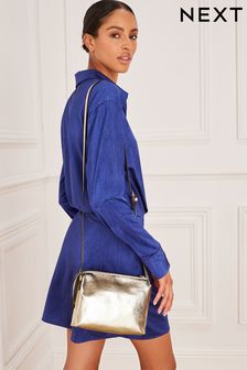 Gold Double Compartment Cross-Body Bag (C85990) | $34