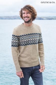 Męski sweter Celtic & Co. w motywy skandynawskie w naturalnym kolorze (C86208) | 755 zł