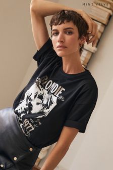 Mint Velvet Black Graphic Blondie T-Shirt (C86356) | OMR23
