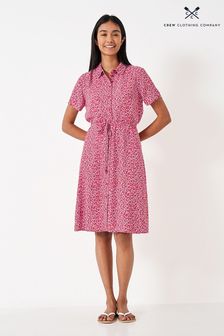 Розовое платье-рубашка с цветочным принтом Crew Clothing Company (C86466) | €47