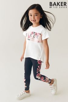 Baker by Ted Baker Pink Floral Legging and Sequin T-Shirt Set (C86477) | TRY 1.224 - TRY 1.394