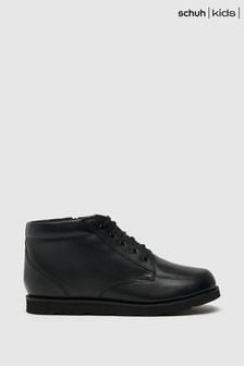 Schuh Youths Captain Leather Black Boots (C86515) | $70