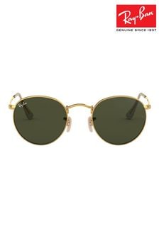 Gold und grüne Gläser - Ray-Ban® Runde Metall-Sonnenbrille (C86667) | 242 €
