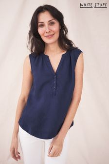 White Stuff Womens Blue Sophia Linen Vest (C86764) | $110