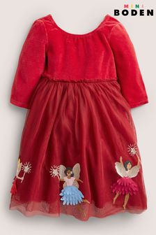 Rochie Boden roșie cu corsaj de catifea și fustă din tul (C86844) | 301 LEI - 341 LEI