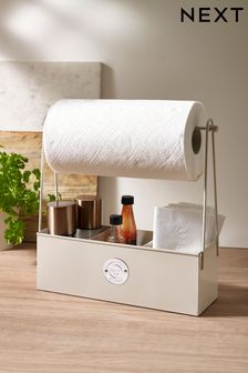 Cream Badge Multi-Use Caddy and Kitchen Roll Holder (C87198) | €16