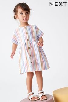 Regenbogenfarben gestreift - Locker geschnittenes Kleid (3 Monate bis 7 Jahre) (C87357) | 13 € - 15 €