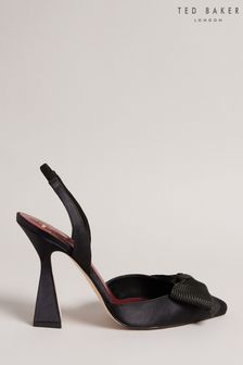 Ted Baker Bettye Black Satin Sling Back Court Shoes (C87376) | 202 €