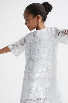 Reiss Ivory Susie Senior Lace T-Shirt Dress (C87379) | OMR67