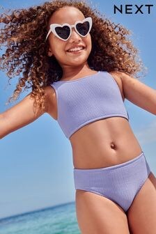 Lilac Purple Textured Bikini (3-16yrs) (C87505) | $24 - $33