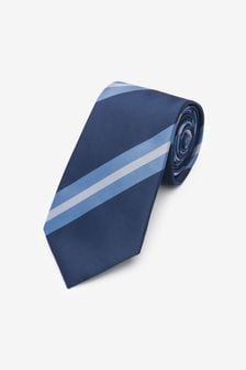 Navy Blue Stripe Regular Pattern Tie (C87726) | ￥2,050