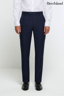 River Island Blue Twill Suit: Trousers (C87742) | $60