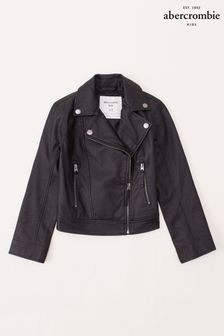 Abercrombie & Fitch Black Vegan Leather Biker Jacket (C87897) | €82