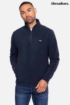 Threadbare Navy Blue 1/4 Zip Fleece Sweatshirt (C88028) | $32