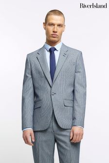 River Island Blue Houndstooth Suit (C88046) | SGD 194