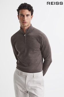 Reiss Blackhall Merino Wool Zip Neck Jumper (C88104) | ‏714 ‏₪