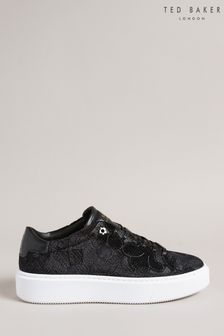 Ted Baker Lorinie Black Floral Platform Velvet Sneakers (C88188) | 181 €
