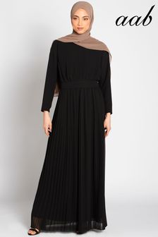 Aab Black Pleat Maxi Dress (C88247) | AED732