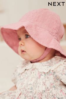 Pink Crinkle Baby Bucket Hat (0mths-2yrs) (C88559) | €13