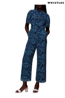 Whistles Blue Brushed Print Jumpsuit (C88679) | 87 €