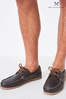 Crew Clothing Chocolate Brown Leather Boat Shoes (C88724) | €50