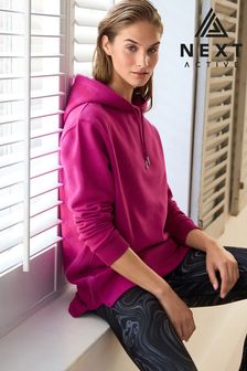 Himbeerrfarben - Next Active Sports Lang geschnittenes Kapuzensweatshirt (C88727) | 43 €