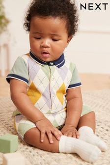 丁香紫 - 嬰兒Polo連身褲2件裝 (C88732) | NT$750 - NT$840