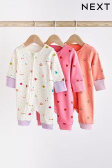 Pink Baby Footless Sleepsuits 3 Pack (0-3yrs) (C88820) | KRW29,600 - KRW36,100
