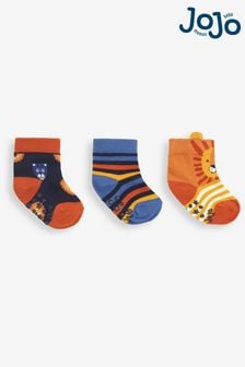 Orange - Jojo Maman Bébé Socken mit Safarimotiv, 3er-Pack (C88853) | 15 €