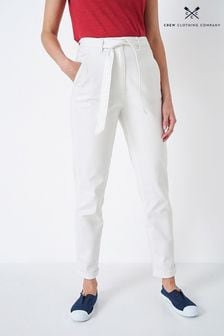 Crew Clothing Company White Cotton Casual Trousers (C89246) | €87