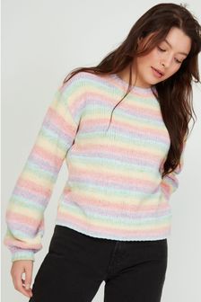 Kylie Teen Chenille-Pullover im Regenbogendesign, Pink (C89403) | 15 €