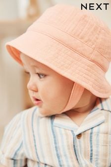 Orange Crinkle Baby Bucket Hat (0mths-2yrs) (C89500) | €6