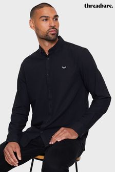 Threadbare Black Oxford Cotton Long Sleeve Shirt (C89613) | €31