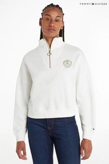 Tommy Hilfiger pulover naravne barve s polovično zadrgo (C89729) | €80