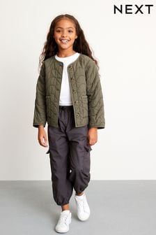 Olive Green Soft Quilted Shacket (3-16yrs) (C89874) | €14 - €17