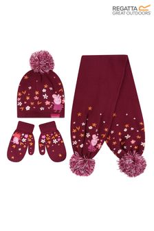 Regatta Pink Peppa Pig Hat Scarf And Gloves Set (C89877) | AED166