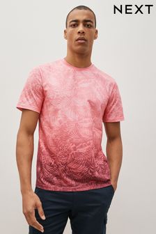 Coral Pink Leaf Dip Dye T-Shirt (C90035) | 12 €